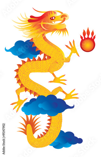 Chinese New Year Dragon Vector Illustration