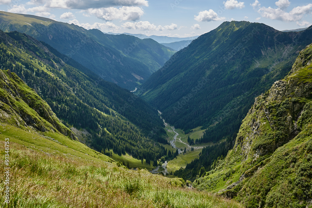 Mountain valley in a summer day Mountain valley in a summer day