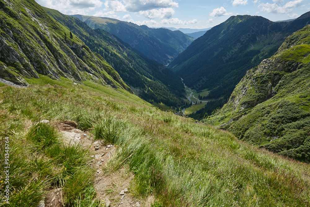 Fototapeta premium Mountain valley in a summer day