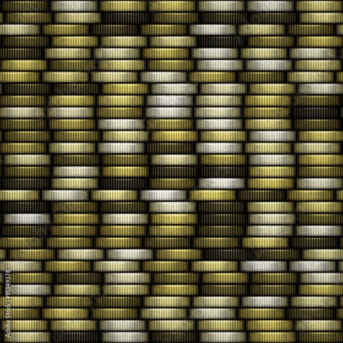 Block of coins seamless generated texture background