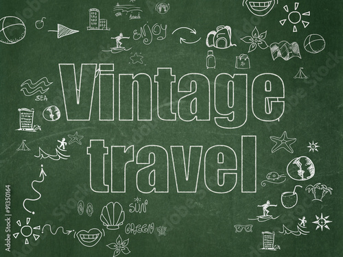Travel concept: Vintage Travel on School Board background