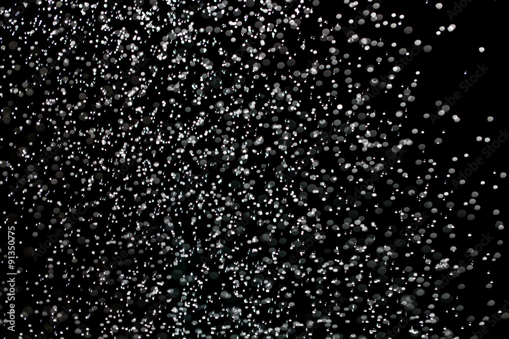 rain on a black background