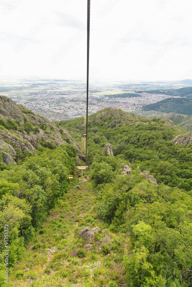 Chairlift in the summer mountain Chairlift in the summer mountain