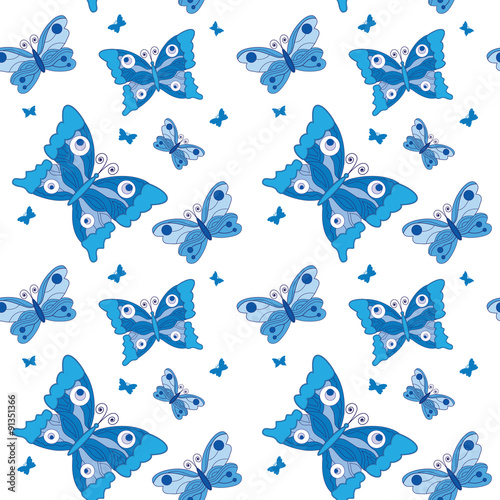 Seamless pattern with butterflies © artnata