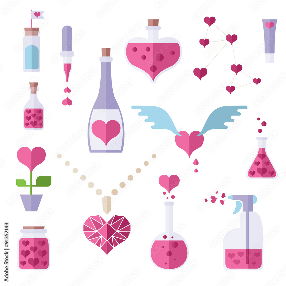 Flat Icons Of Love Chemistry Theme Flat Icons Of Love Chemistry Theme