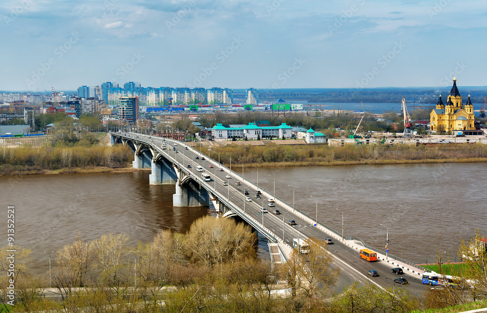View of Nizhny Novgorod. Kanavinsky bridge.