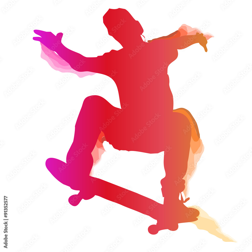 Fototapeta premium Skateboarder performing a trick