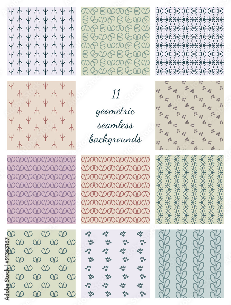 Eleven Geometric Seamless Backgrounds