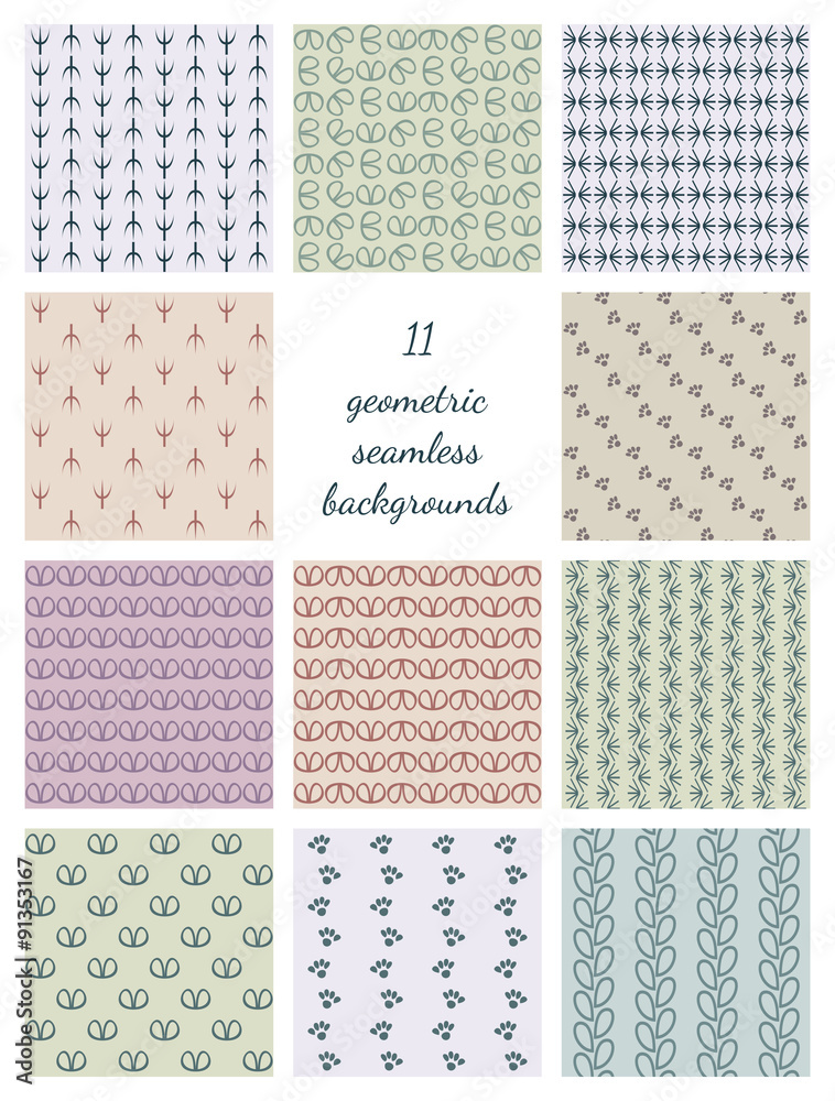 Eleven Geometric Seamless Backgrounds Eleven Geometric Seamless Backgrounds