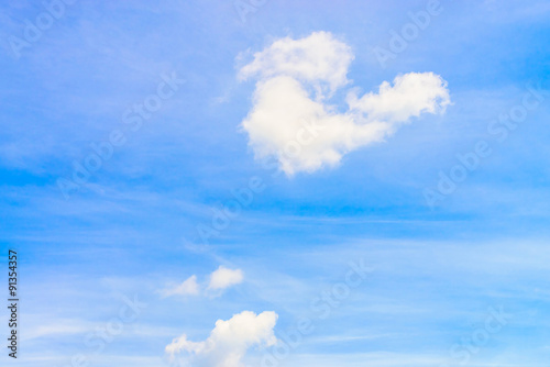 Beautiful White cloud on blue sky nature background © siraphol