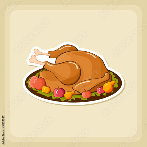 Roasted chicken or Turkey ready for Thanksgiving
