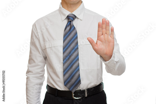 businessman with different gestures hands