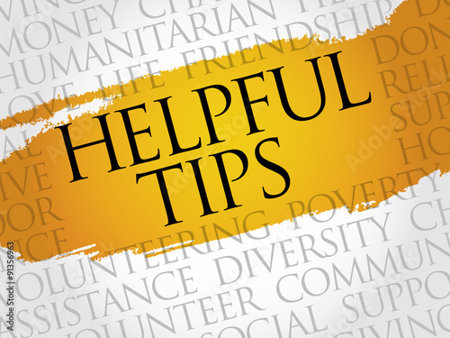Helpful tips word cloud concept