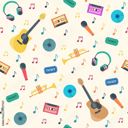 Musical Elements Seamless Pattern