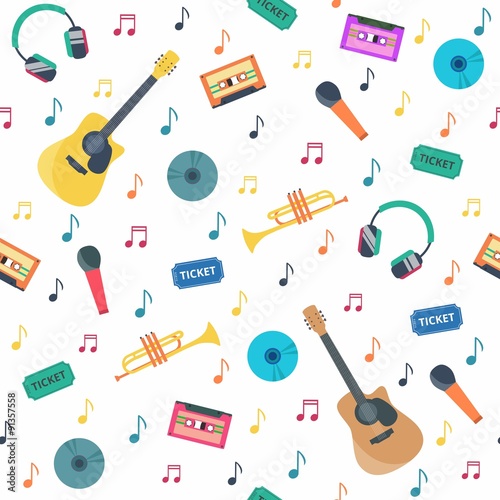Musical Elements Seamless Pattern