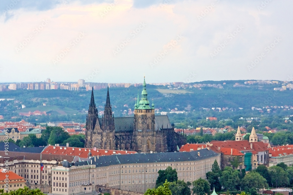 Prague Cityscape Aerial