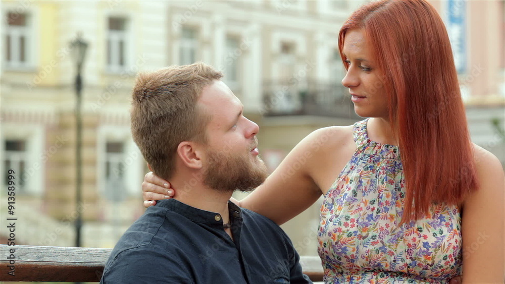 Girl sitting on the lap the guy