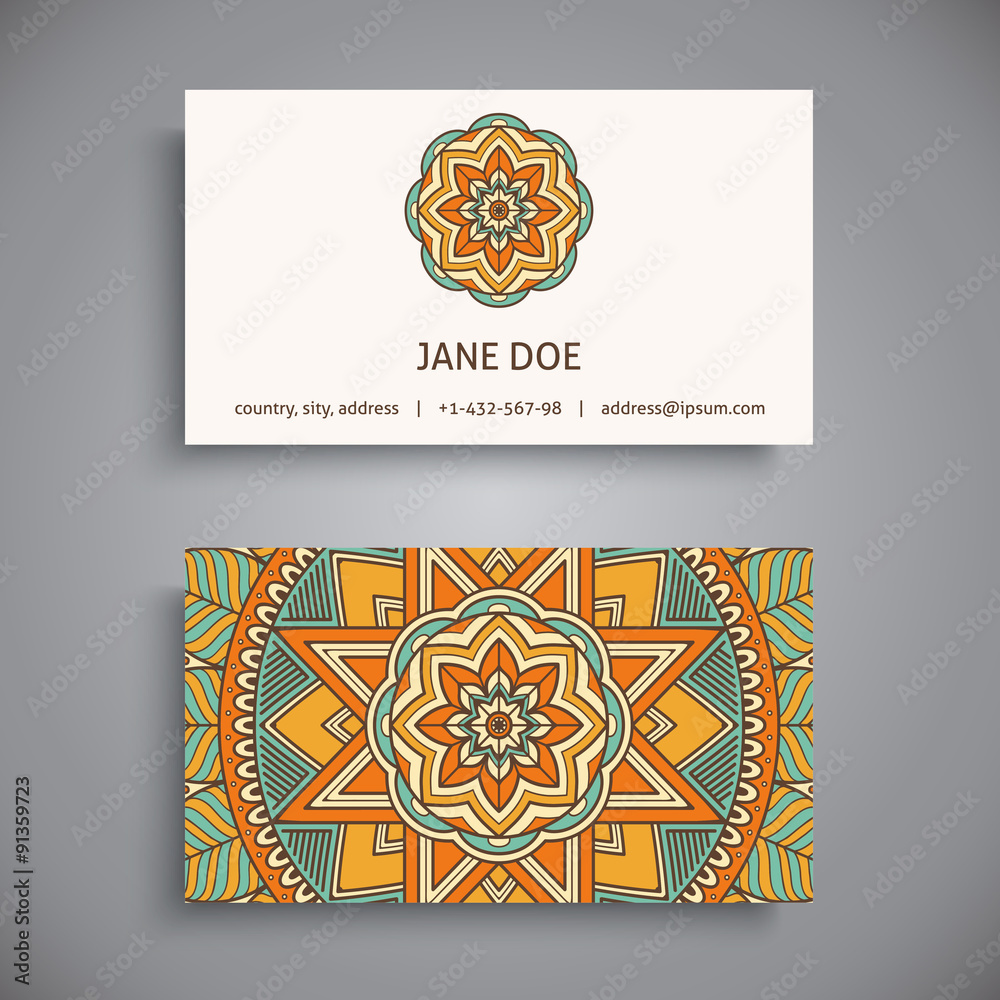 Fototapeta premium Business card. Vintage decorative elements.