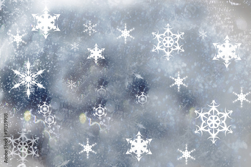 gray background with snowflakes frame