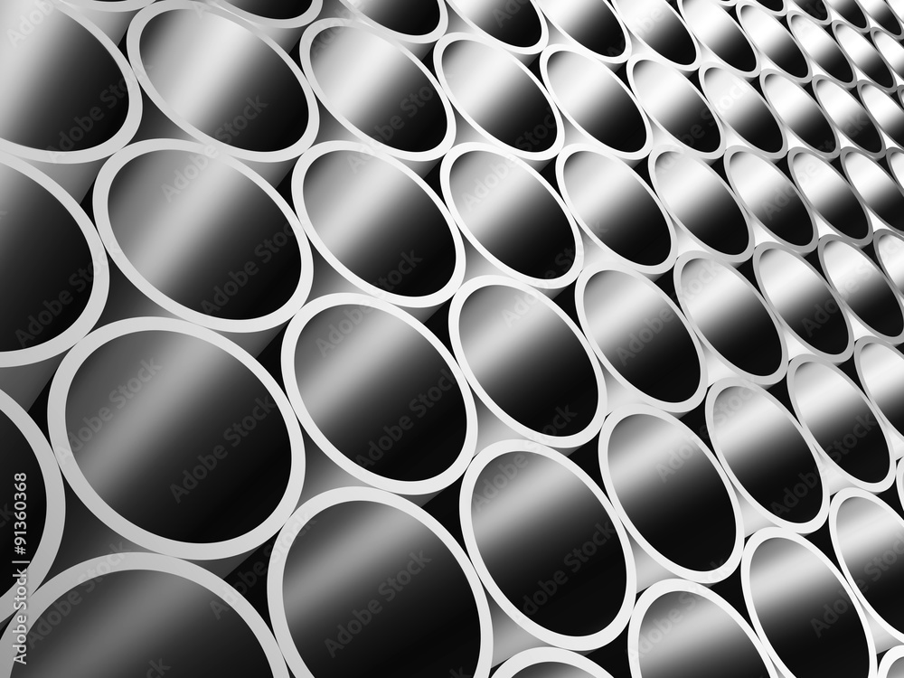 Metal pipes in perspective Metal pipes in perspective