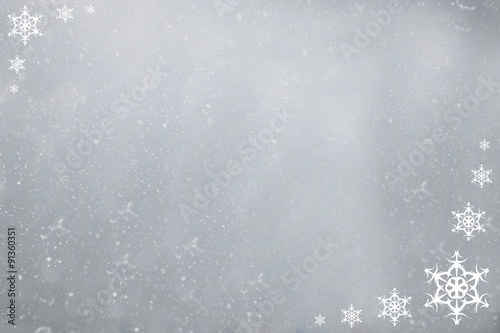 gray background with snowflakes frame