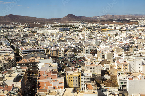 view to Arrecife and the volcanos of Lanzarote photo