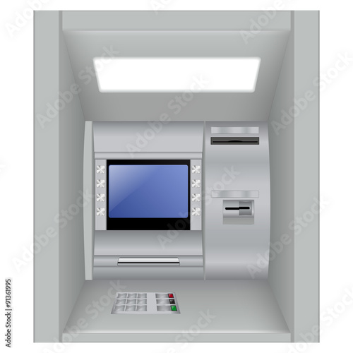 ATM. Bank machine. Automated Teller Machine isolated on white. 