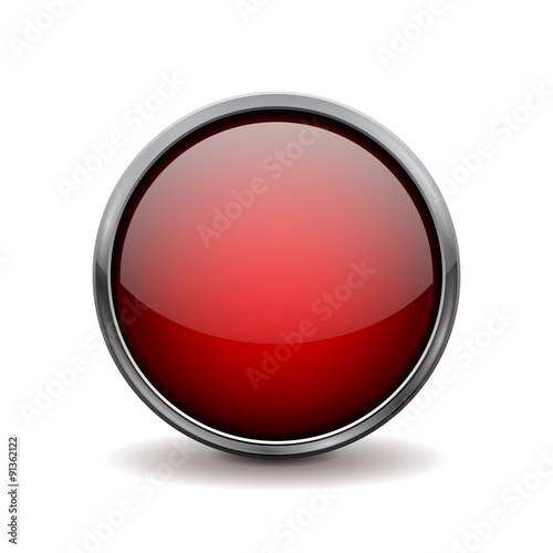 Button. Red shiny glass sphere with metal frame. Free Download Button. Red shiny glass sphere with metal frame. - GFXLoad