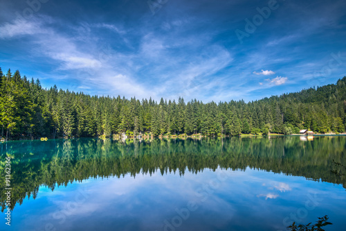 Fototapeta Naklejka Na Ścianę i Meble -  Lago Di Fusine - Mangart Lake in Summer