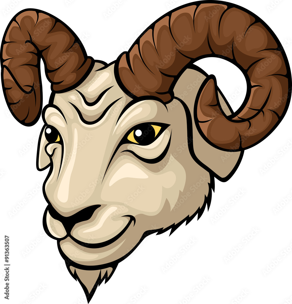Ram head mascot illustration Stock Vector | Adobe Stock
