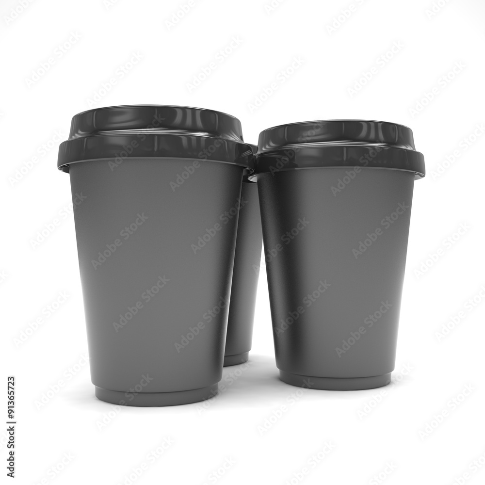 Three paper coffee cups Three paper coffee cups