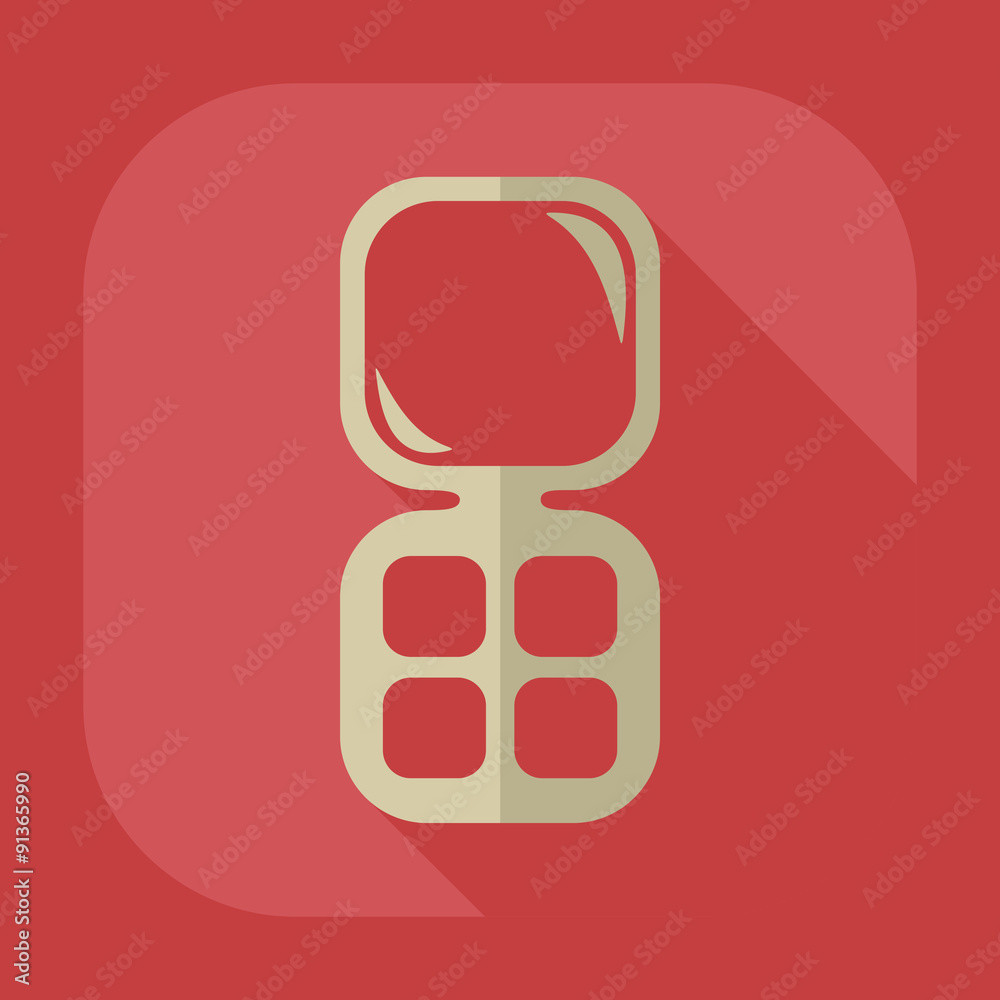 Flat modern design with shadow icon pocket mirror Flat modern design with shadow icon pocket mirror