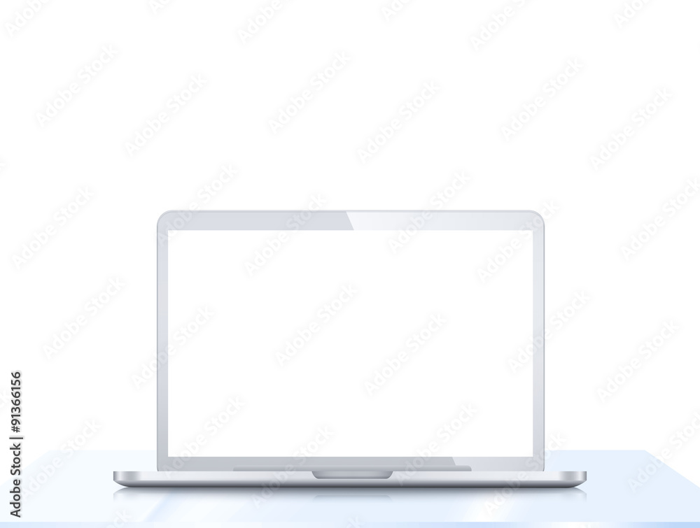 Modern LCD computer monitor (LCD display panel) isolated on white background