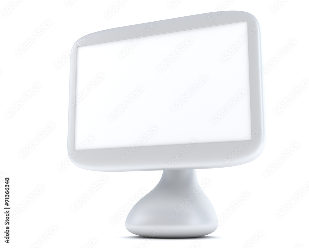 Modern, futuristic LCD computer monitor (LCD display panel) isolated on white background