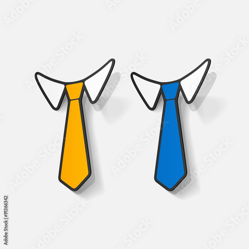Realistic paper sticker: necktie