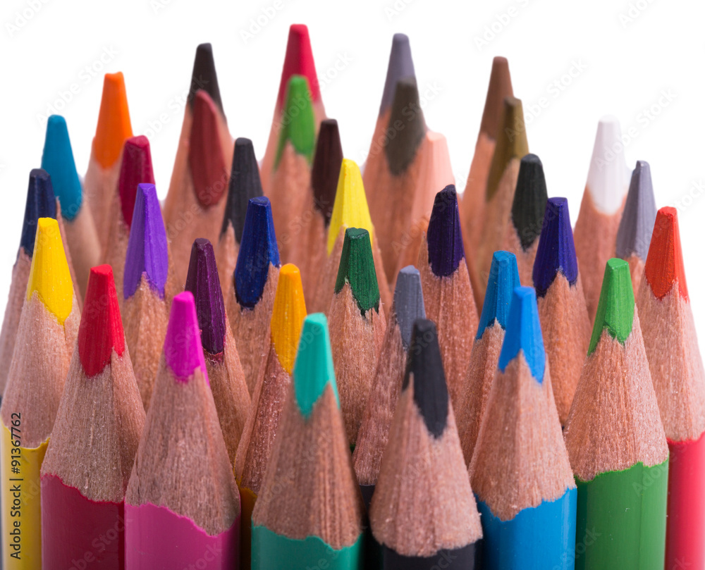 Colorful wooden pencils isolated Colorful wooden pencils isolated