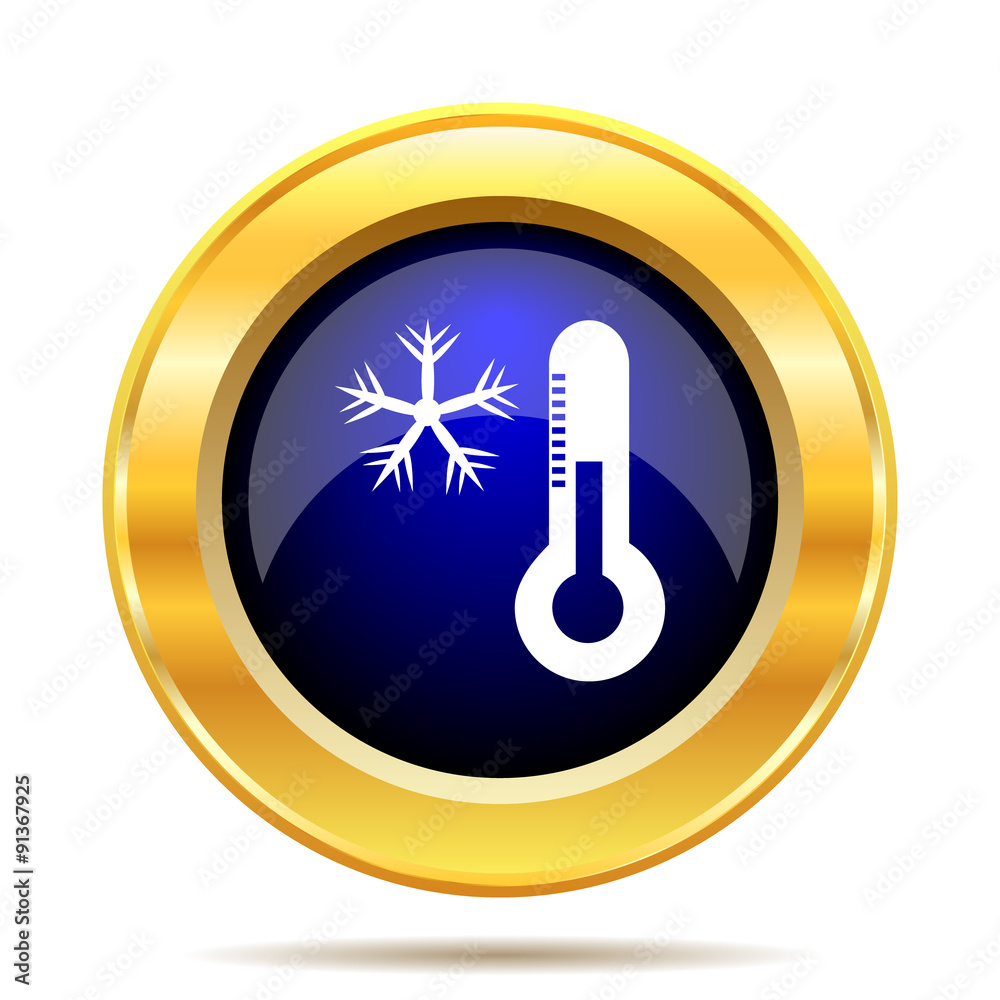 Snowflake with thermometer icon Snowflake with thermometer icon