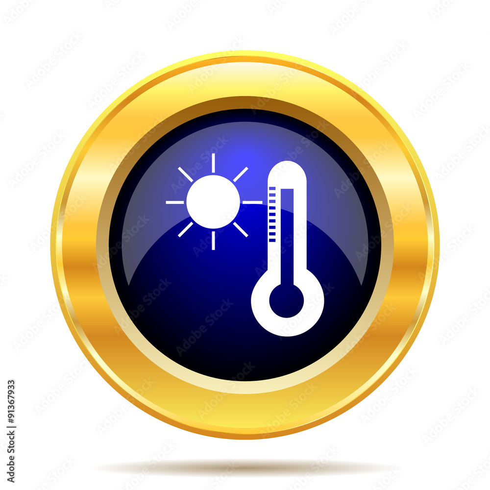 Sun and thermometer icon Sun and thermometer icon
