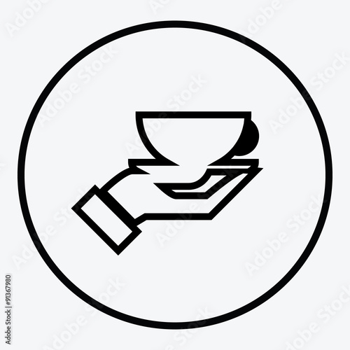  Simplistic coffee cup icon vector