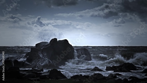 Dramatic waves. Slow motion.
Westcoast of Sweden.
