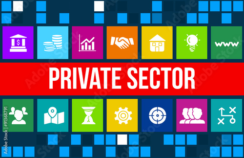  concept image with business icons and copyspace.