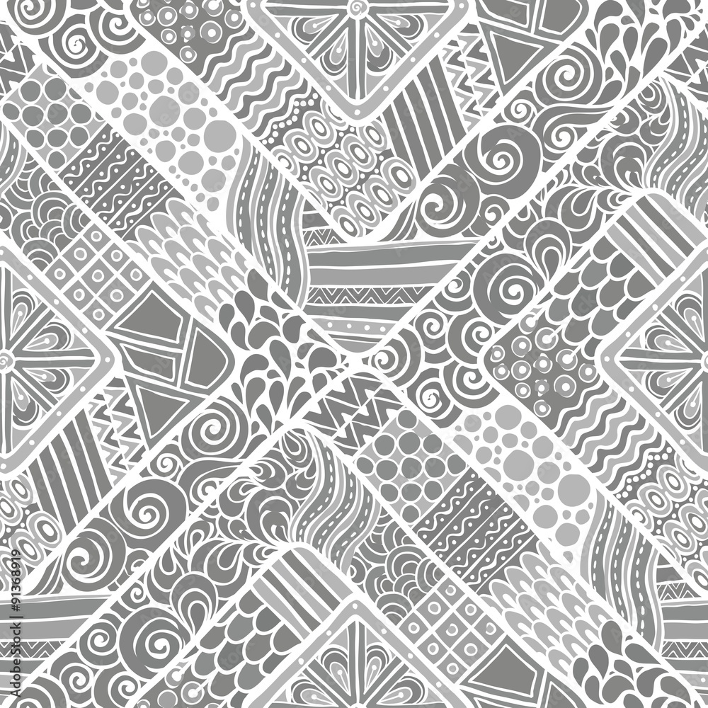 Grey Geometric Tribal Pattern