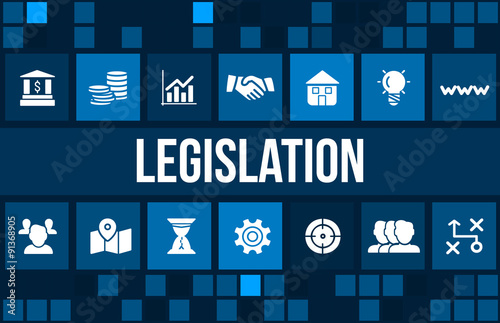 Canvas Print legislation concept image with business icons and copyspace.