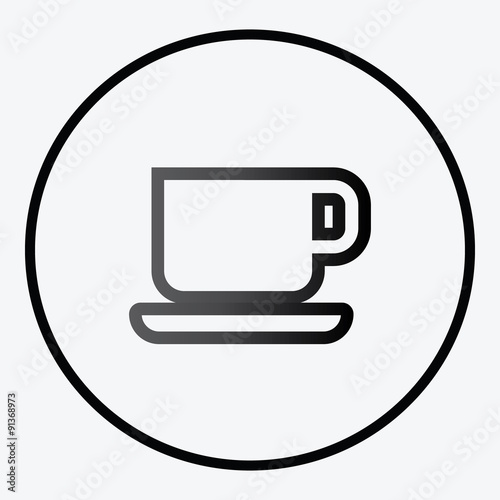 Simplistic coffee cup icon vector