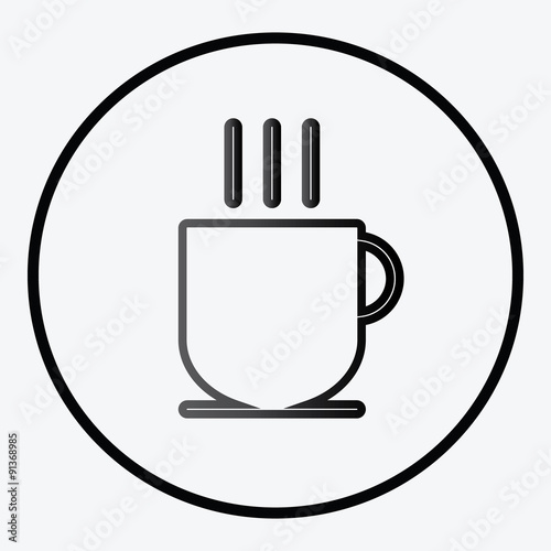 Simplistic coffee cup icon vector