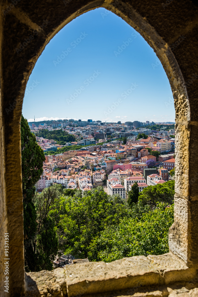 Lisbon view from Saint Jorge castle, Lisbon.