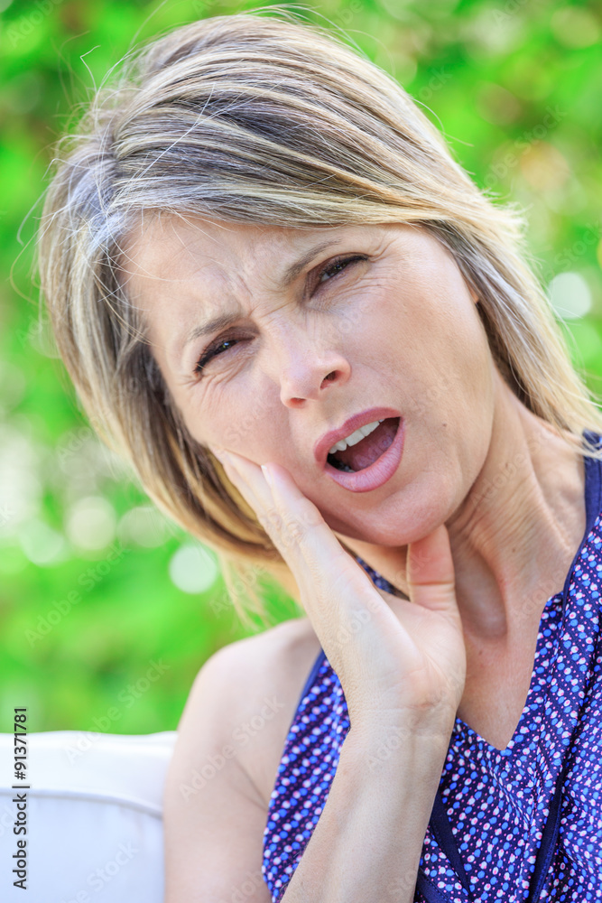 attractive woman suffering teeth strong pain attractive woman suffering teeth strong pain
