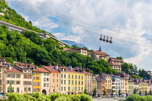 Cable-car leading to the stronghold Bastille in Grenoble