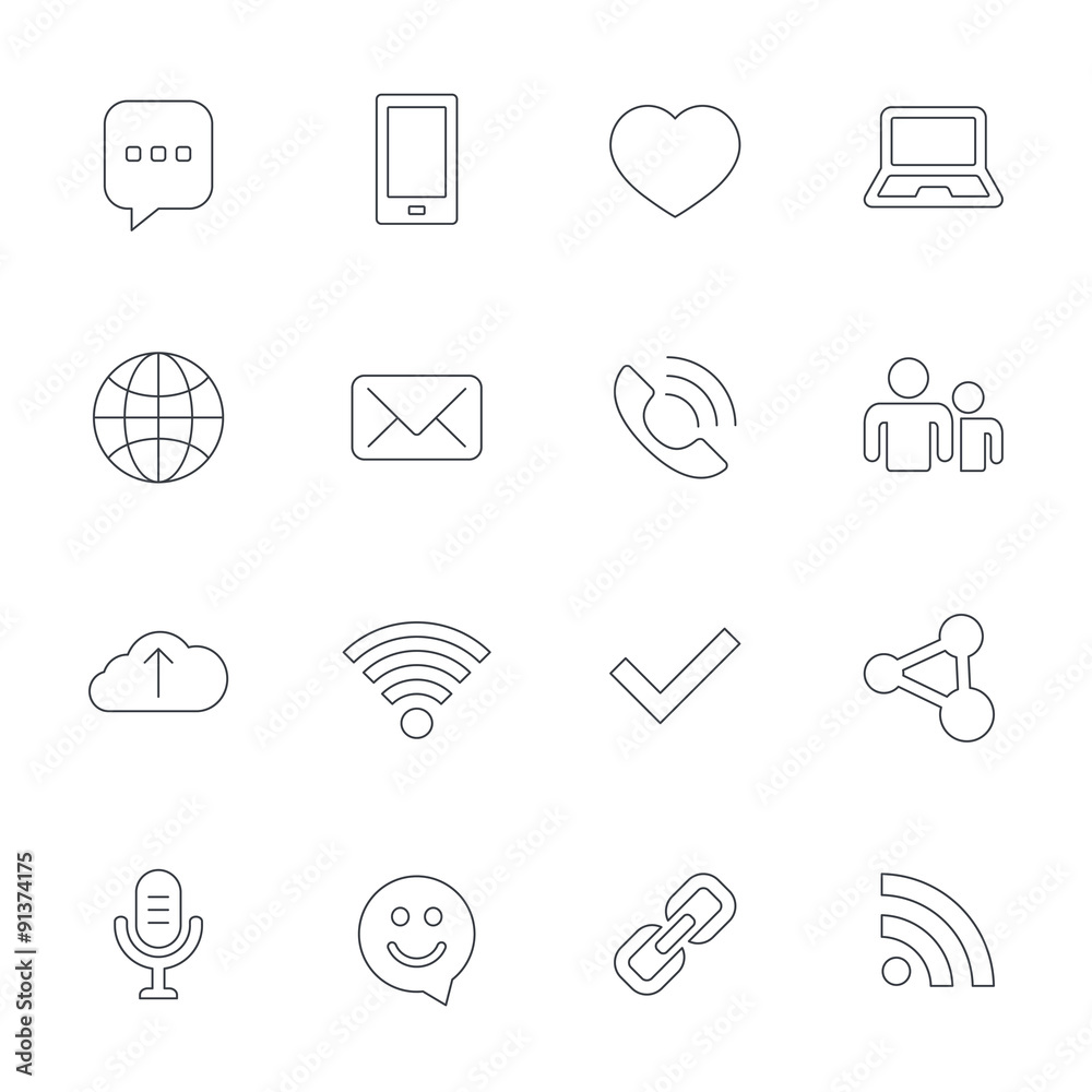 Communication icon. Smartphone, laptop and chat.