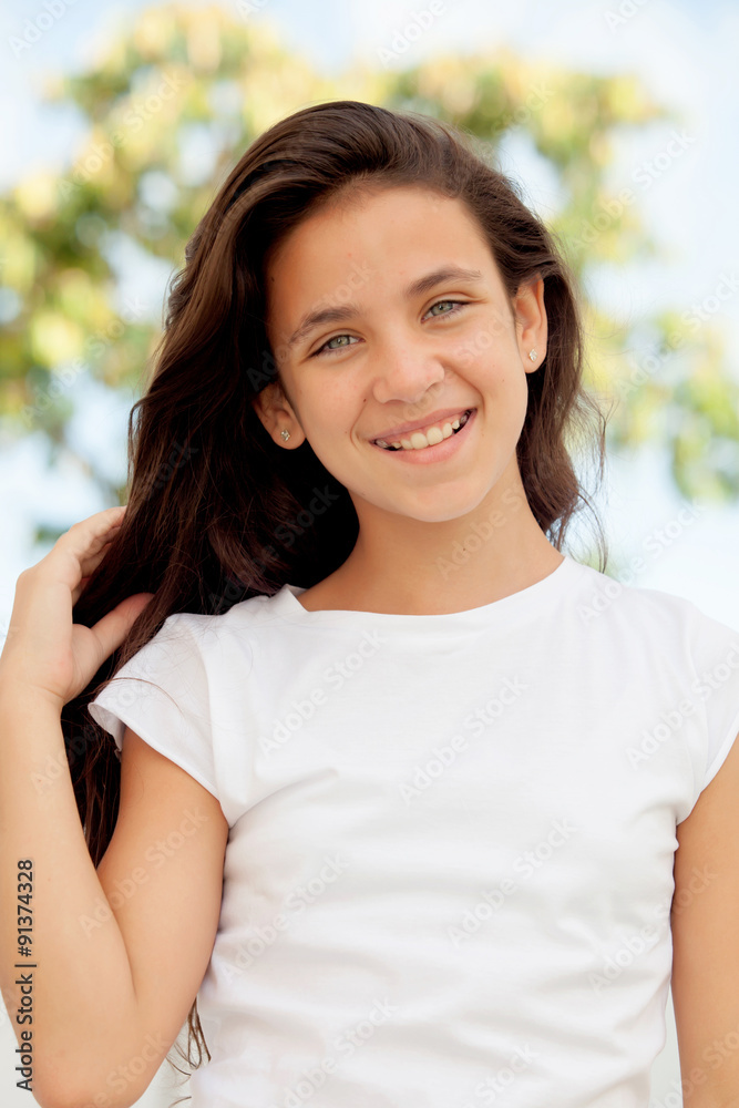 Teenager girl with blue eyes smiling Teenager girl with blue eyes smiling